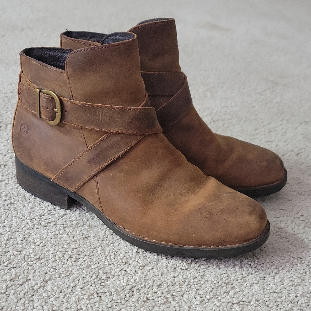 Born Brown Leather Ankle Boots